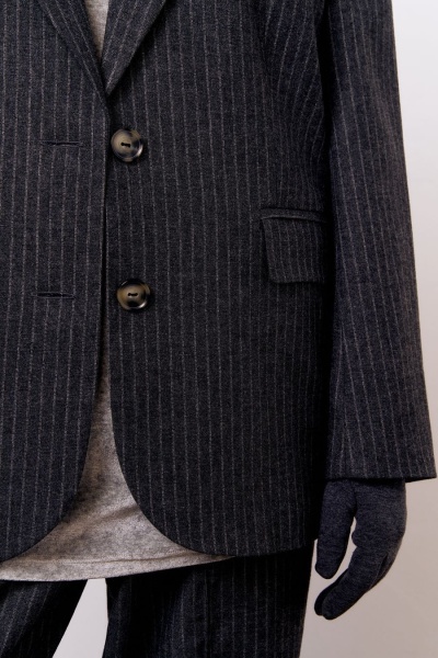 Жакет свободного кроя из шерсти, серый