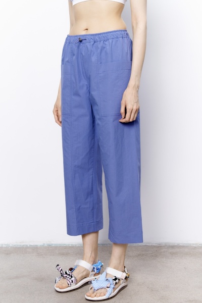Брюки-карго из итальянского вареного хлопка, синий