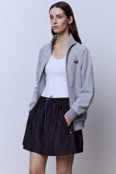 Юбка-мини из нейлона, чёрный