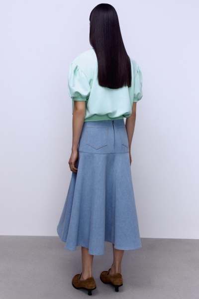 Юбка-годе из денима, голубой