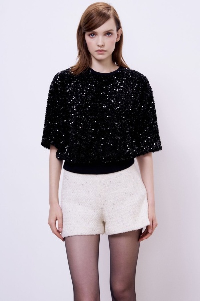 Шорты из букле, жемчужный