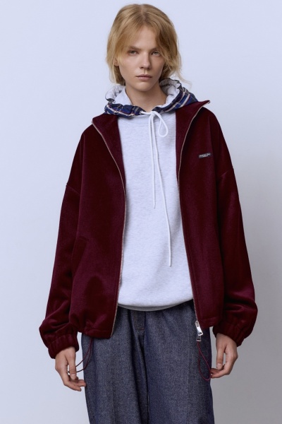 Бомбер из шерсти премиум, бордовый