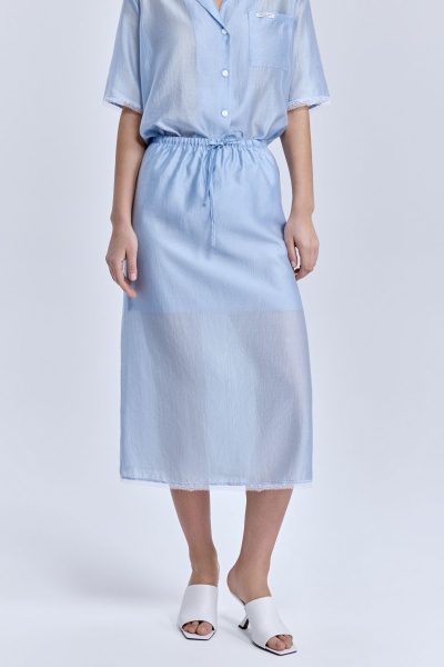 Юбка из батистовой вуали с кружевом, голубой