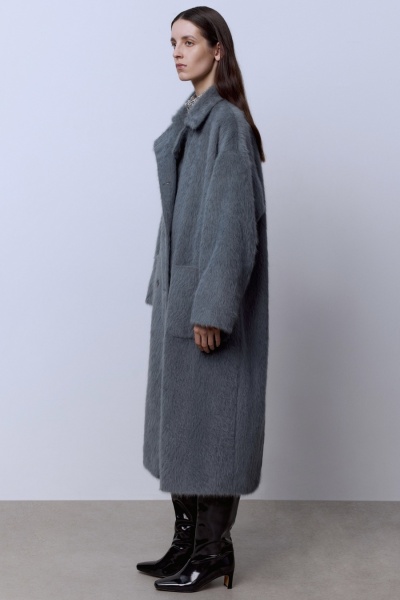 Пальто из ангоры, серый