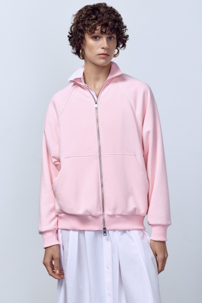 Толстовка реглан из футера, розовый