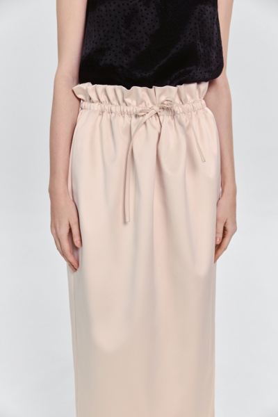 Юбка-тюльпан из атласа, бежевый