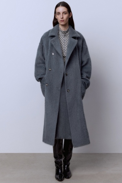 Пальто из ангоры, серый